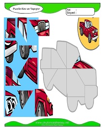 Puzzle Kes Yapıştır Çalışma Sayfaları
